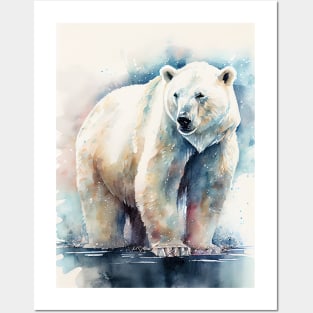 Polar Bear V1 - Watercolor Paint Posters and Art